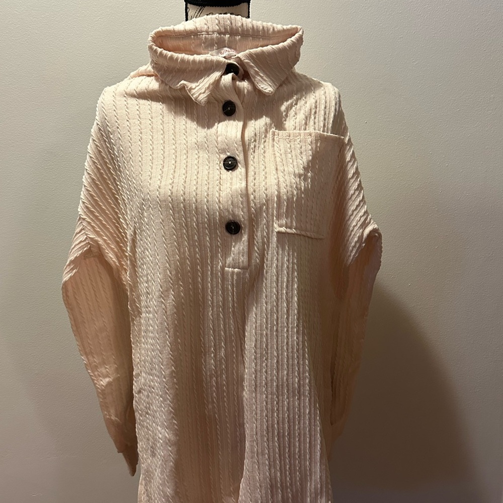 WIN WIN Cream Knit Sweater Romper
